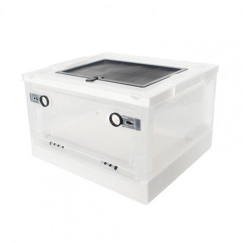 Tanque de cría de mascotas, Terrario de plástico Universal de fácil limpieza, terrario plegable moderno para reptiles, erizo, caja de alimentación: White