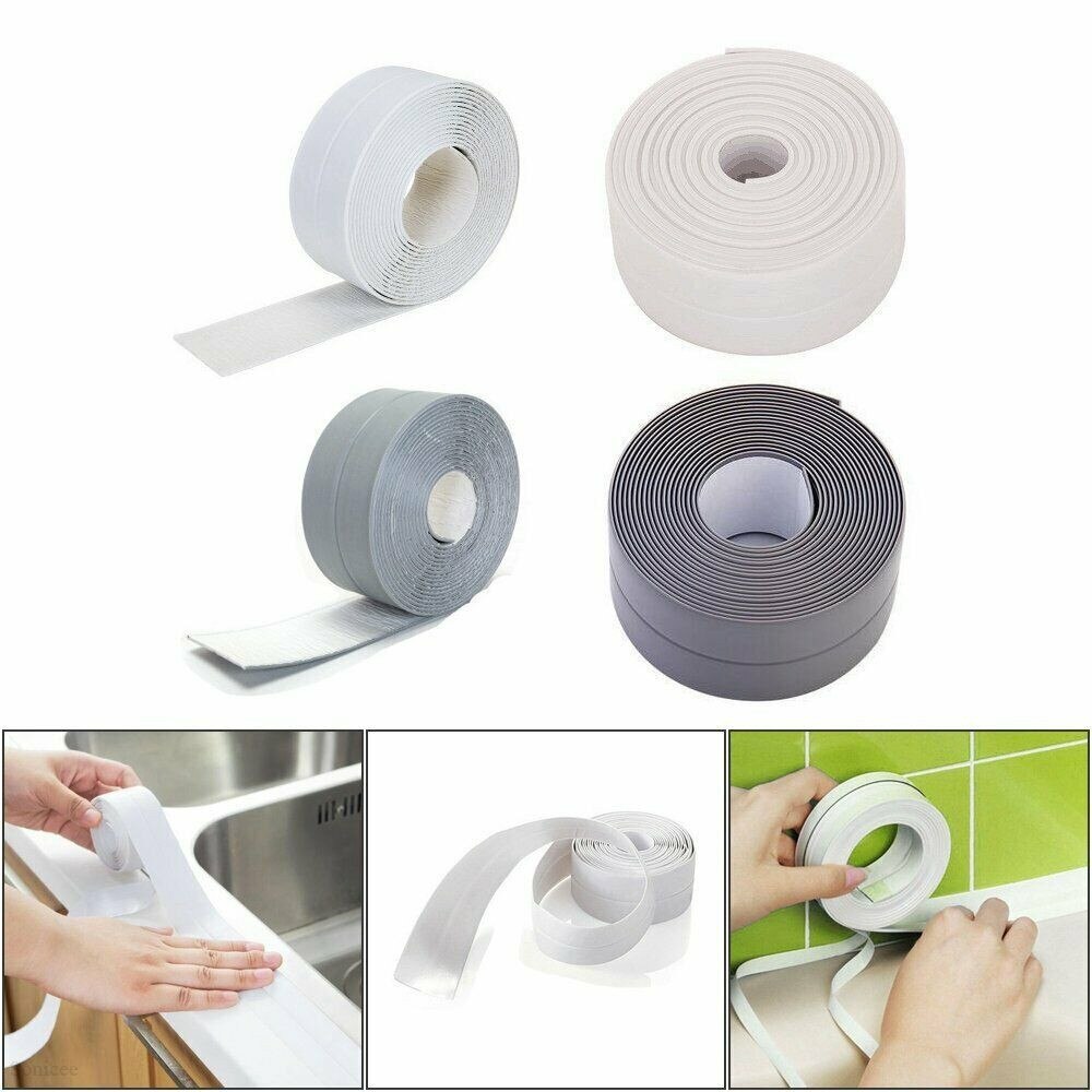 Cinta autoadhesiva para fregadero de cocina, resistente al agua, molde fuerte, blanco, gris, para bañera, tira de huecos de inodoro, sello de agua para piscina