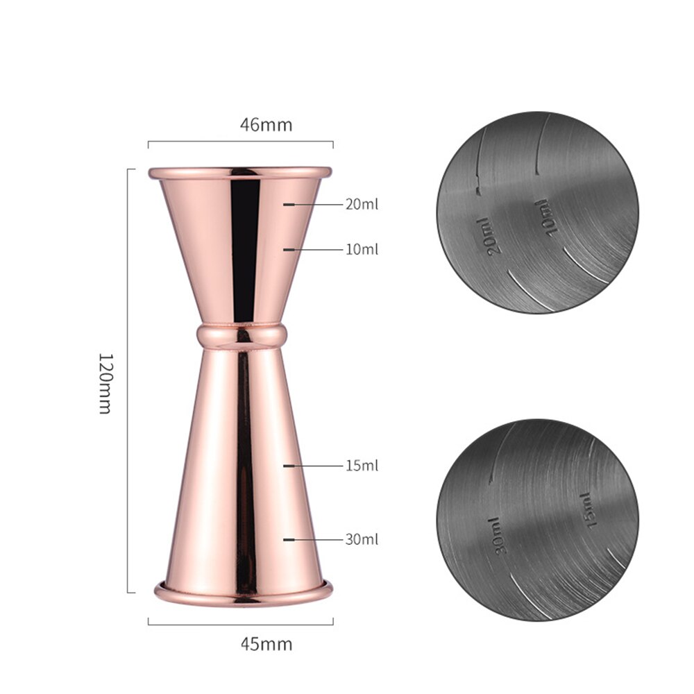 Multi Size 15/25/30/45/60Ml Cocktail Bar Measuring Cup Jigger Japanese Stainless Steel Jigger Double Spirit Bartender: 30 45ml Rose