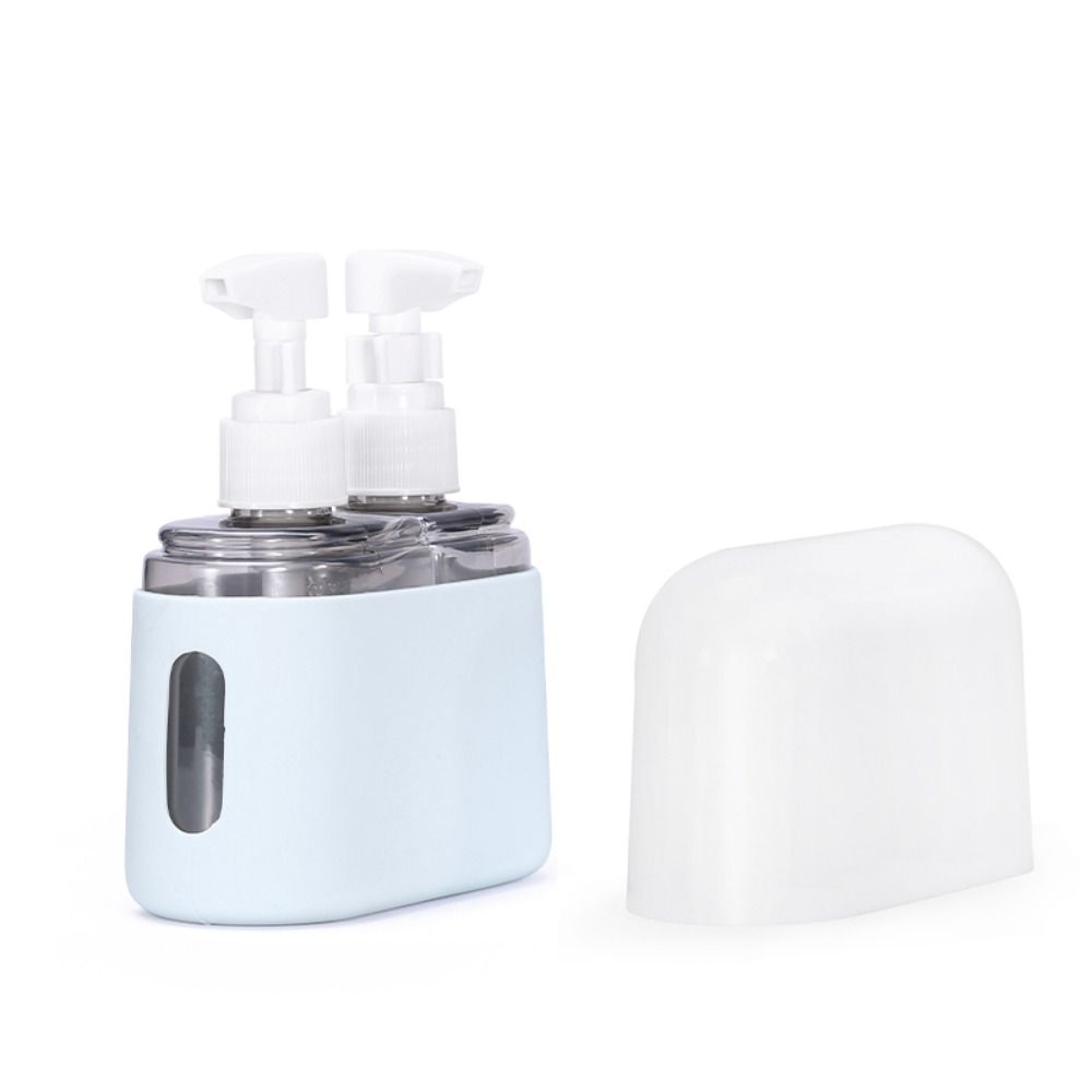 2/3/4 stk. genopfyldelige rejseflasker kombineret shampoo shower lotion dispenser tom sprayflaske kosmetikbeholdere med tragt: Militærgrøn