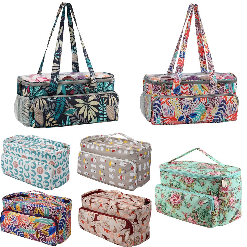 Knitting Woolen Yarn Storage Bags Sewing Kit Case Waterproof Organizer Bag Knitting Tool Holder Traveling Knitting Organizer