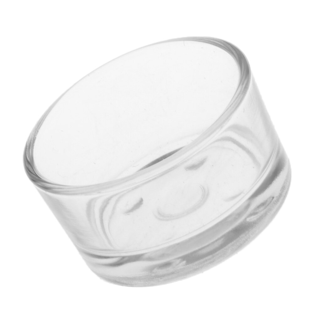 2 Pcs Transparent Glass Reptile Lizard Water Food Bowl Feeder Bowl Basin