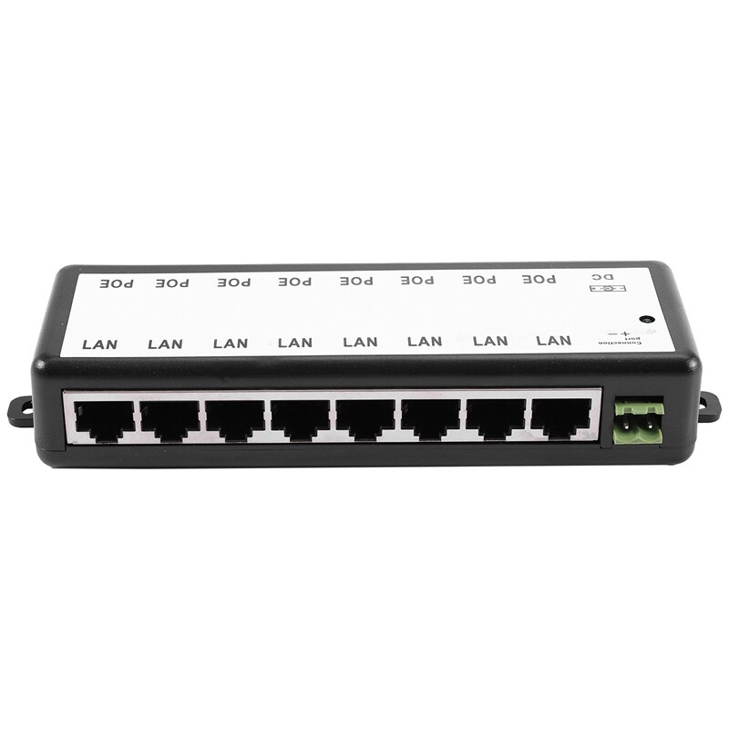 8 Ports Poe Injector Poe Splitter for Cctv Network Poe Camera Power Over Ethernet Ieee802.3Af