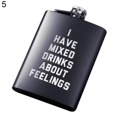 8Oz Mannen Draagbare Wijn Heupfles Funny Engels Brief Print Rvs Heupfles Voor Whisky Alcohol Alcohol Container: 5