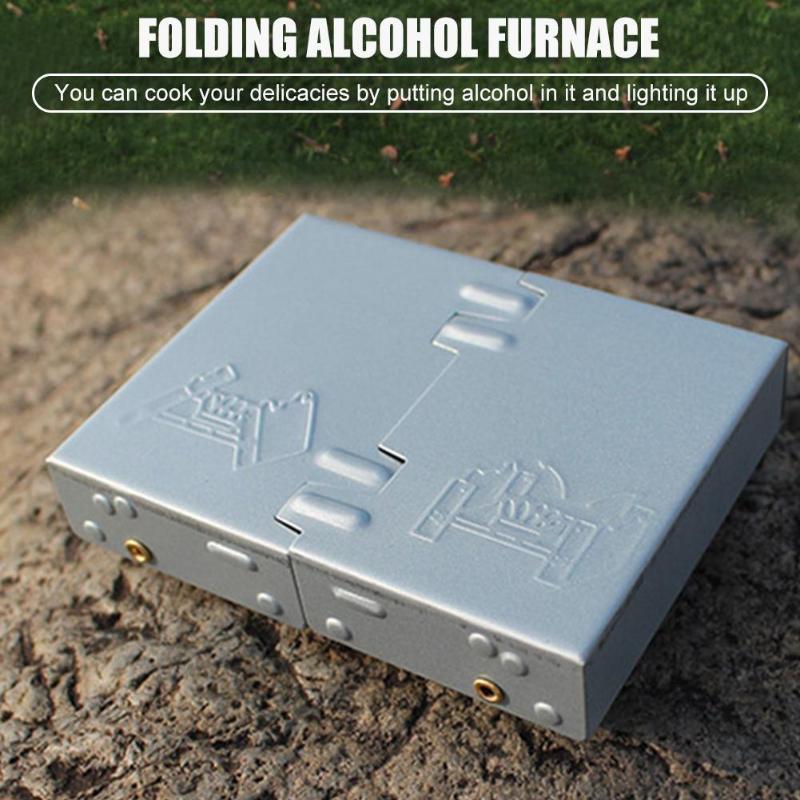 Outdoor Mini Folding Portable Oven Picnic Camping Solid Fuel Alcohol Stove