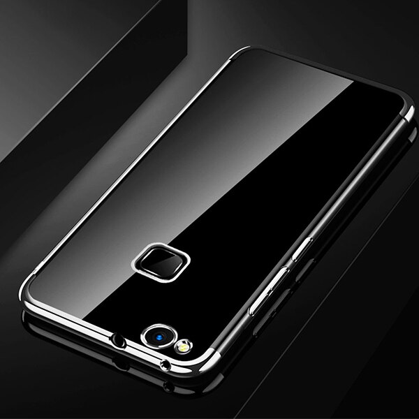 For Huawei P10 Lite Case Bumper P 10 Lite Cover Luxury Soft Silicone Transparent Platint Clear Cover For Huawei P10 Lite Case: Silver