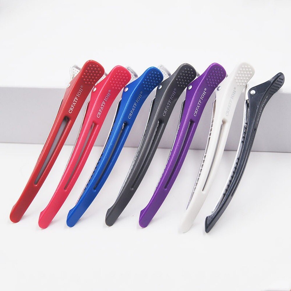 Pinzas para el pelo con forma de boca de pato, accesorio para peluquería, corte de pelo, para el hogar, color negro, 6 unids/set por juego
