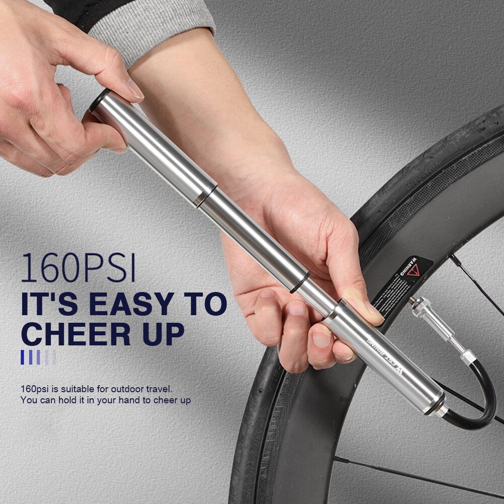 WEST BIKING Bicycle Air Pump 160PSI MTB Bike Presta Schrader Valve Hose Pump Bike Accessories with Valves Gas Needle