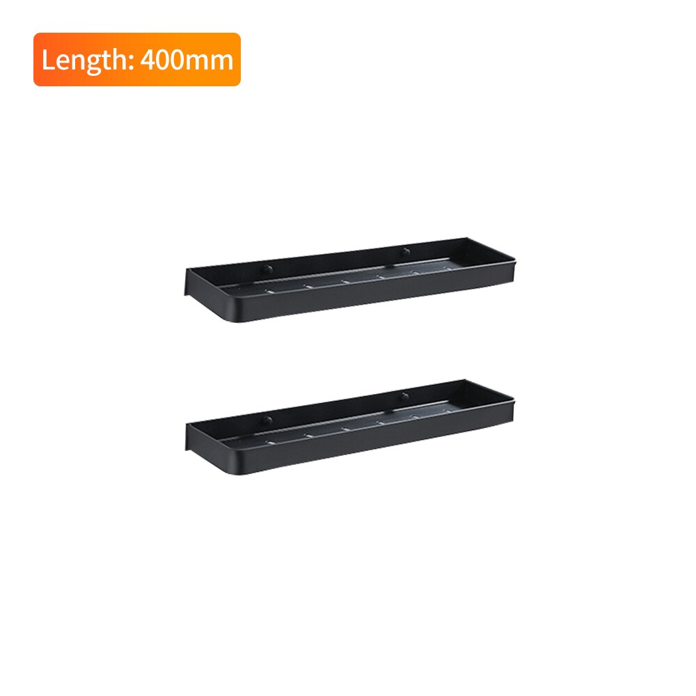 Badkamer Zwart Metalen Lange Muur Haak Planken Douche Rack Diy Coat Handdoek Plank Unit Ideeën Kleine Plank Organisator Opslag Planken: 40cm Shelf 2A
