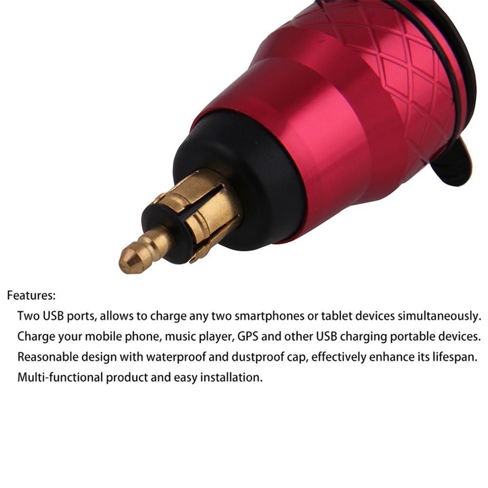 Adaptador de enchufe de mechero para cargador de motocicleta con pantalla Led R1200Gs Triumph Tiger 800 Xc Hella Din a cargador Usb para motocicleta 5V 2.1A