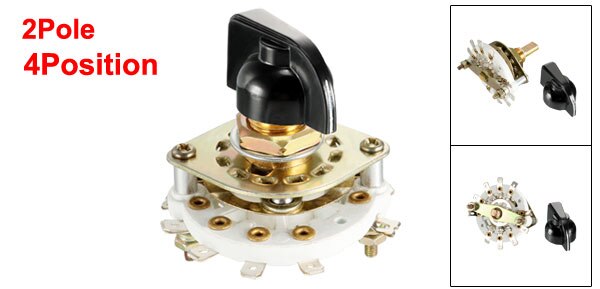 uxcell 1/4pcs Rotary Switch Selector 2 Pole 3/4/5/6/8/9/10/11 Position Selectable 1-2 Deck Band Channel Easily Turned