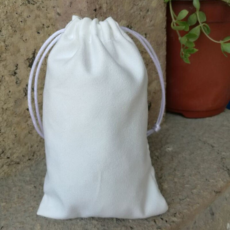 White Flannel Jewelry Bag 8x10cm(3x4inch) 9x12cm 10x15cm(4x6inch) pack of 50 Makeup Velvet Drawstring Pouch: 50 white rope bag / 8x10cm