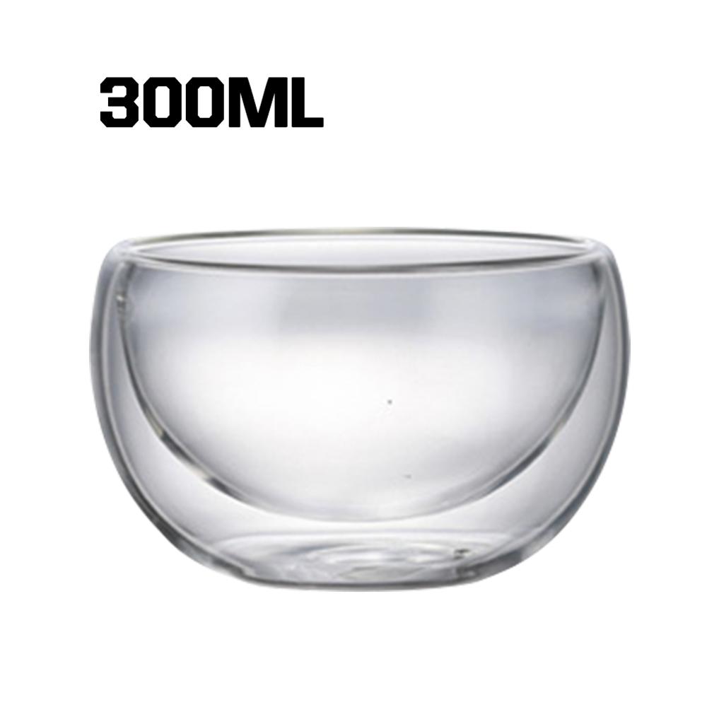 Double Layer Heat-resistant High Borosilicate Glass Bowl Salad Bowl Microwave Tableware Ice Cream Heatproof Salad Dinnerware: 300ml