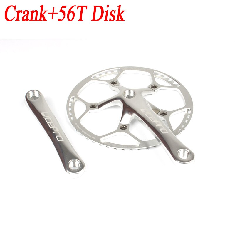 Bielle unique intégrée pour vélo pliant, 45T 47T 53T 56T 58T BCD 130mm, pièces de vélo, pédalier et disque: 56T silver