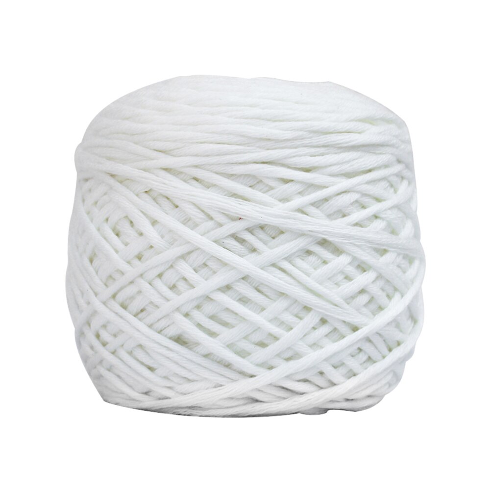 200g Smooth Crochet Cotton Thread Knitting Wool Yarn for Crochet and Knitting (White)