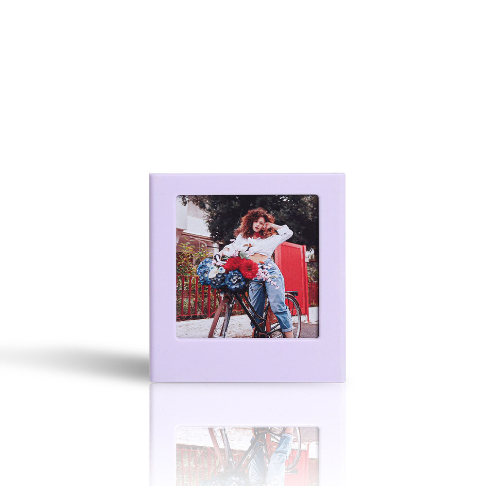 Marco magnético para impresora Fujifilm Instax Square SQ1, montaje de fotos, colocación de refrigerador, Cuadrado SQ40, enlace cuadrado: Morado