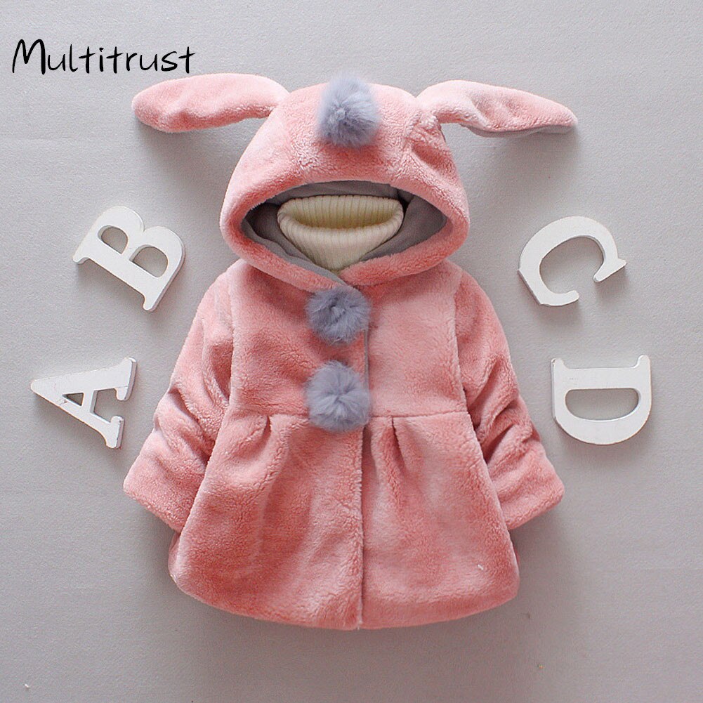 Baby Girls Coat Winter Spring Baby Girls Princess Coat Jacket Rabbit Ear Hoodie Casual Outerwear for girl Infants clothing