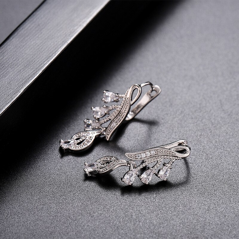 Kreatywna i prosta cyrkonia kolczyki, miedź inkrustowane pawi ogon, małe kolczyki, ładny kolor kolczyki, akcesoria fabryczne źródła