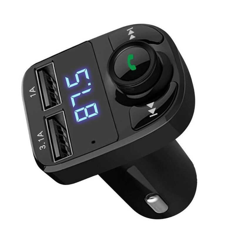 Car Hands-free Wireless Bluetooth FM Transmitter MP3 Player Dual USB Charger X8