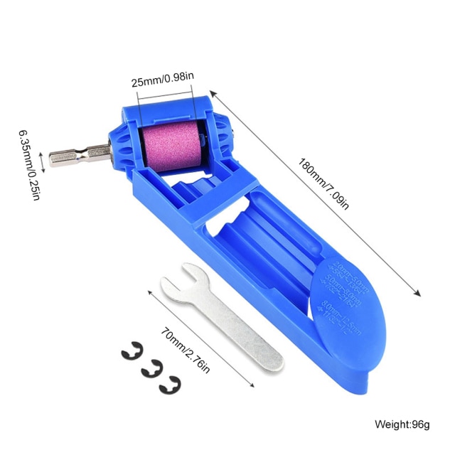 Drill Bit Sharpener Durable Labor-Saving Diamond Drill Bit Sharpening Tool with Grinding Wheel + Wrench for Iron-Based Drill Bit