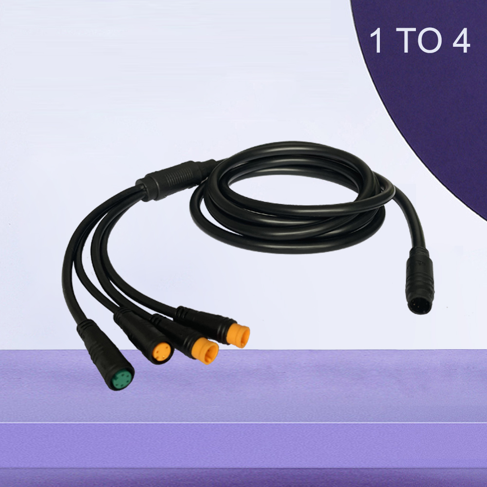 Juliet 1TO4 1TO5 Cable 1TO4 8Pin 1TO5 9Pin Waterproof Cables Connect The Throttle For EBike Conversion Kit: 1TO4 8Pin