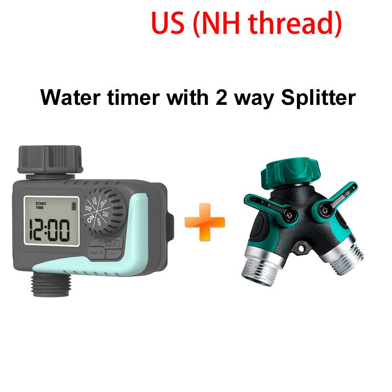 Mini Automatic Irrigation Water Timer Lcd Screen Drip Irrigation Sprinkler Controller Outdoor Garden Watering Timer Device: Blue
