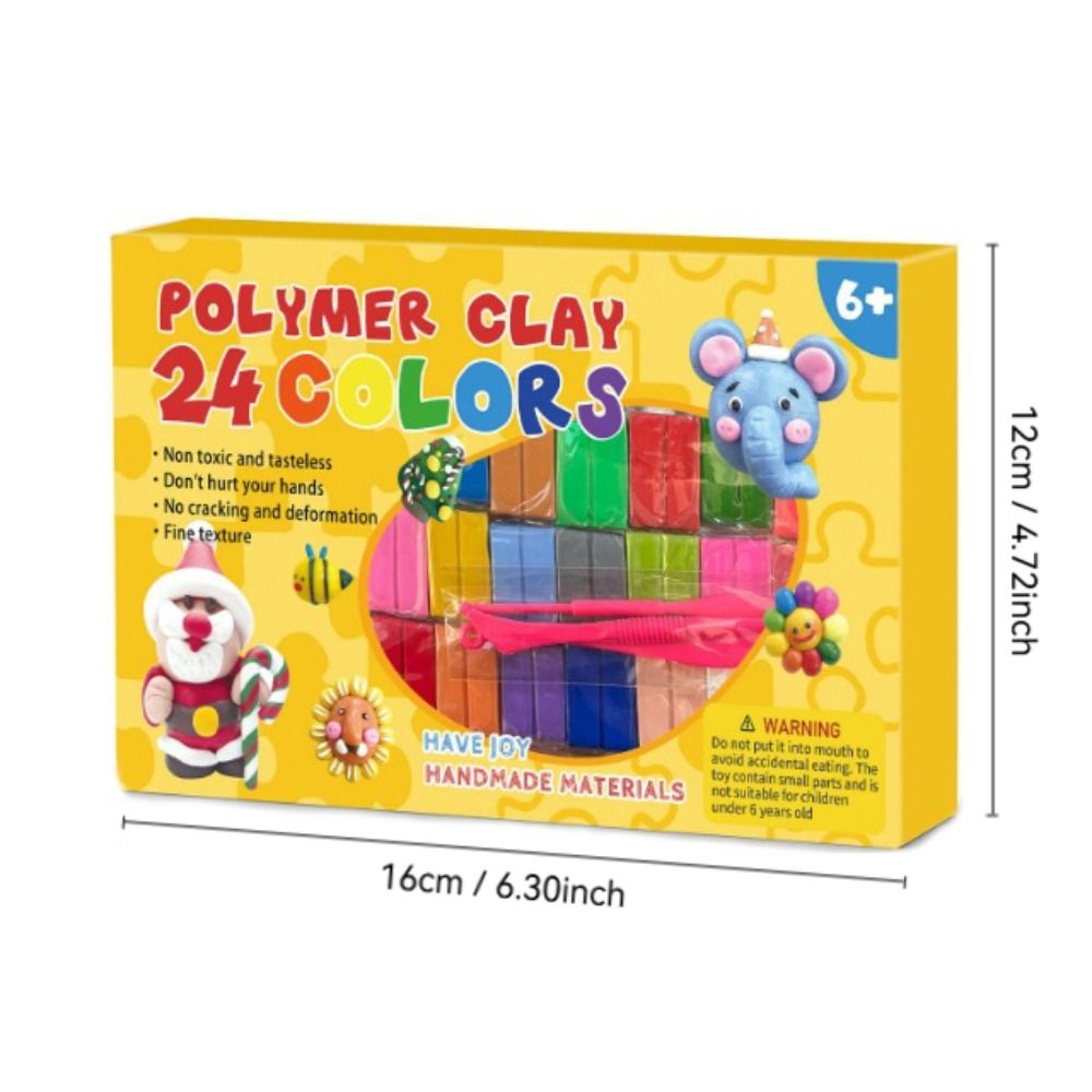 Neue 24/32 Farben Polymer-Tonblöcke DIY Bunter Ofenhärtender Ton Leichtgewichtiger Modellierplastik für Kinder