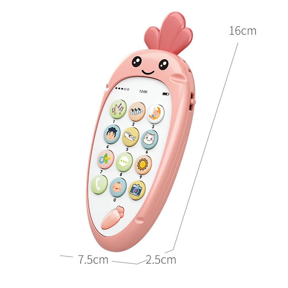 Electronic English Learn Cellphone Toys Hand-Eye Coordination Analog Dialing Cartoon Telephone Baby Educational