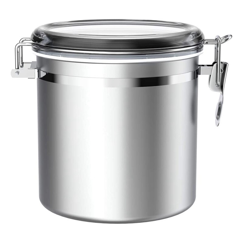 Bote hermético para cocina, harina grande café en grano, Té cereales azúcar galleta Almacenamiento de Metal para alimentos botes: Default Title