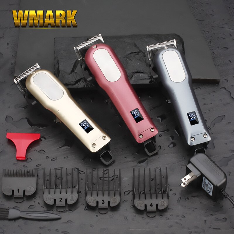 WMARK NG-101 Digital LCD Display Electric Hair Clipper Cordless Barber Cutter Hair Trimmer Shaving Machine For Men