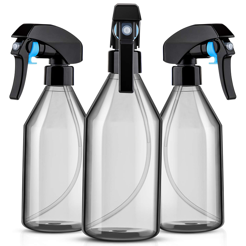 Plastic Spray Bottles for Cleaning Solutions,10OZ Reusable Empty Container with Durable Black Trigger Sprayer, 3Pack Retail