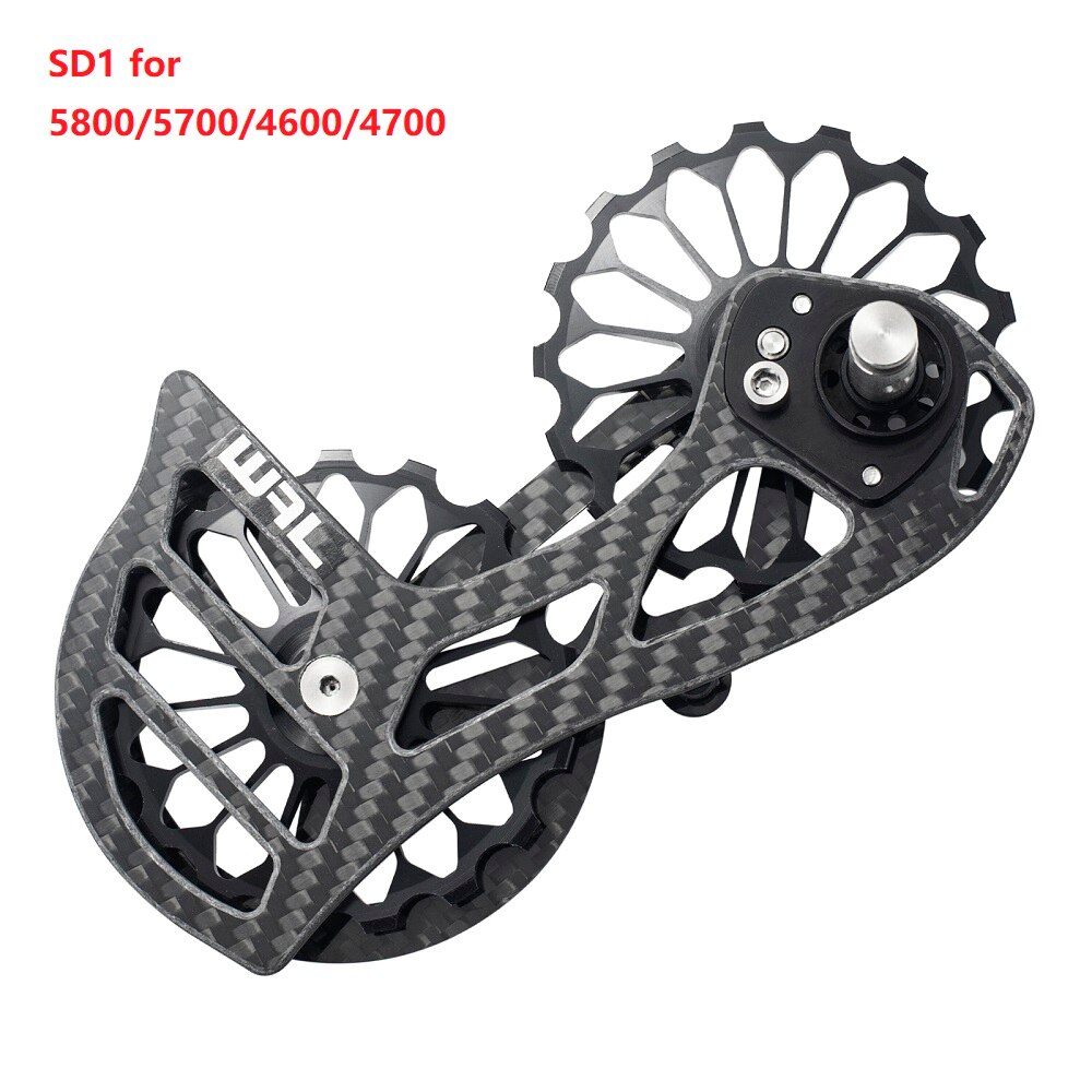 Desviador trasero de cerámica de fibra de carbono para bicicleta, rueda de guía de polea 17T para 6800 R7000 R8000 R9100 R9000, accesorios de bicicleta: SD1 black