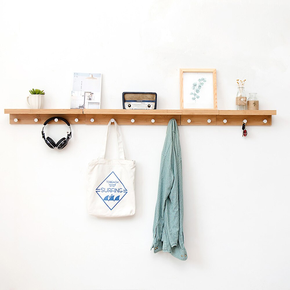 Wooden Wall Shelf Iron Partition Board Bedroom Living Room TV Wall Hanging Storage Rack HOOK For Home Decoration mx9261754