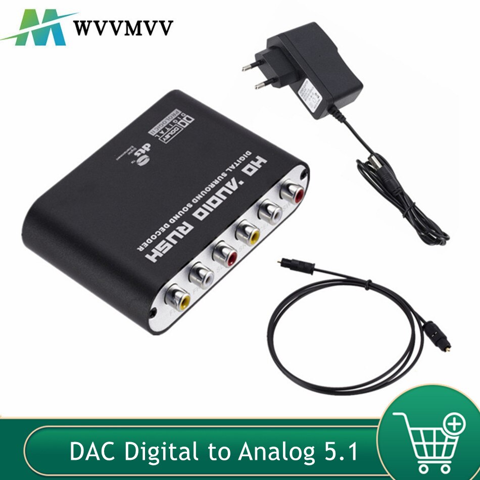 Wvvmvv  ac3 audio digital-analog 5.1- kanal stereo dac-wandler optisch spdif koaxial aux 3.5mm to 6 rca decoder verstärker
