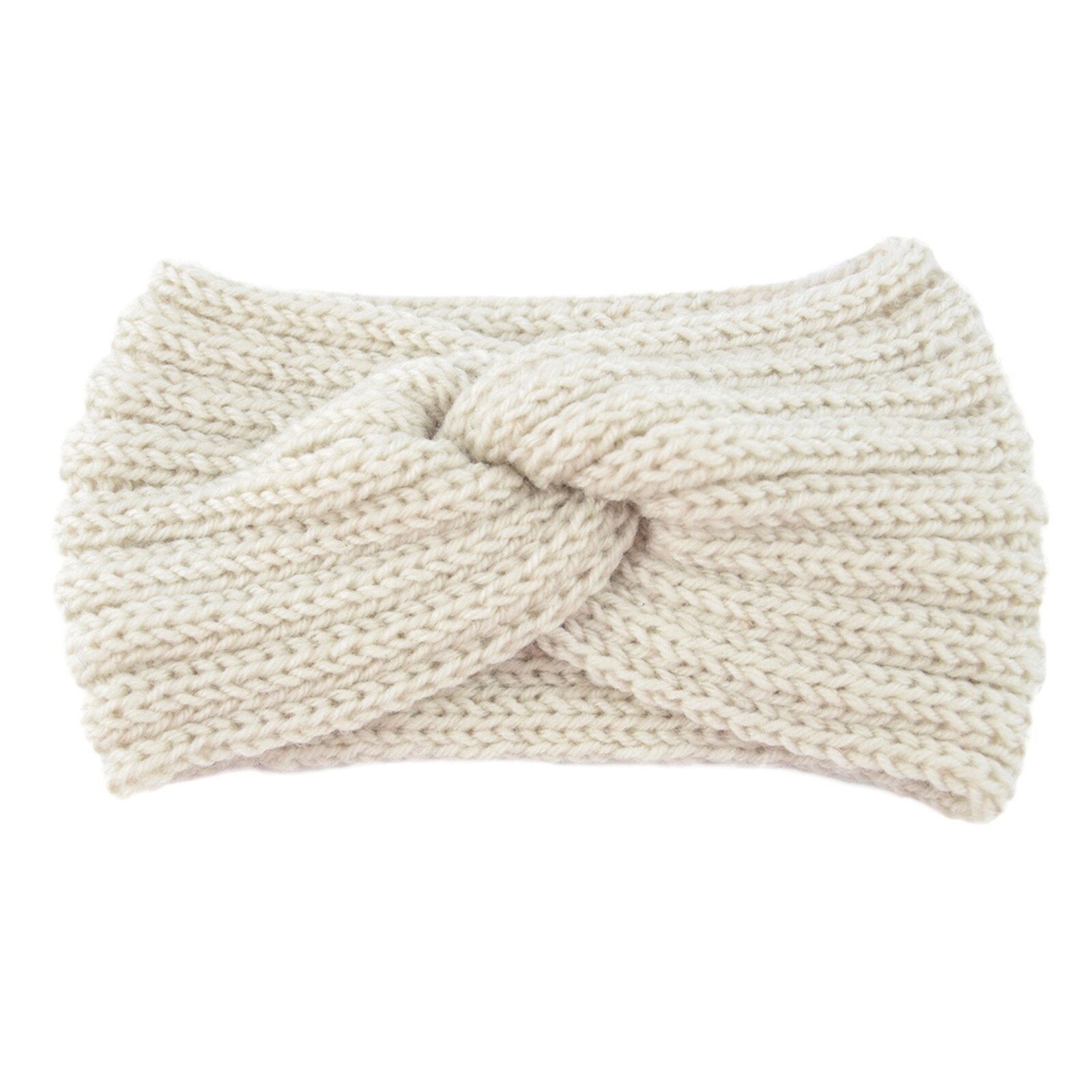 Doux Stretch oreille plus bandeau femmes hiver câble tricot bandeaux bandeaux doux filles Crochet chapeaux Turban: White 