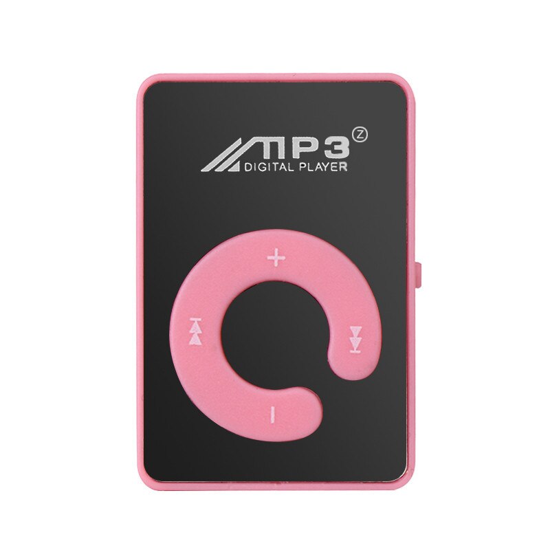 MP3 Player Mini MP3 Player Supporting 8GB TF Card With USB Cable Macaron Rainbow Candy Color: Pink