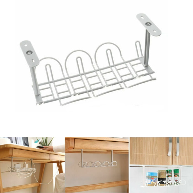 1 stuk kabelorganizer onder het bureau, kabelmanagement, kabelgeleider, stekkerdoosadapter