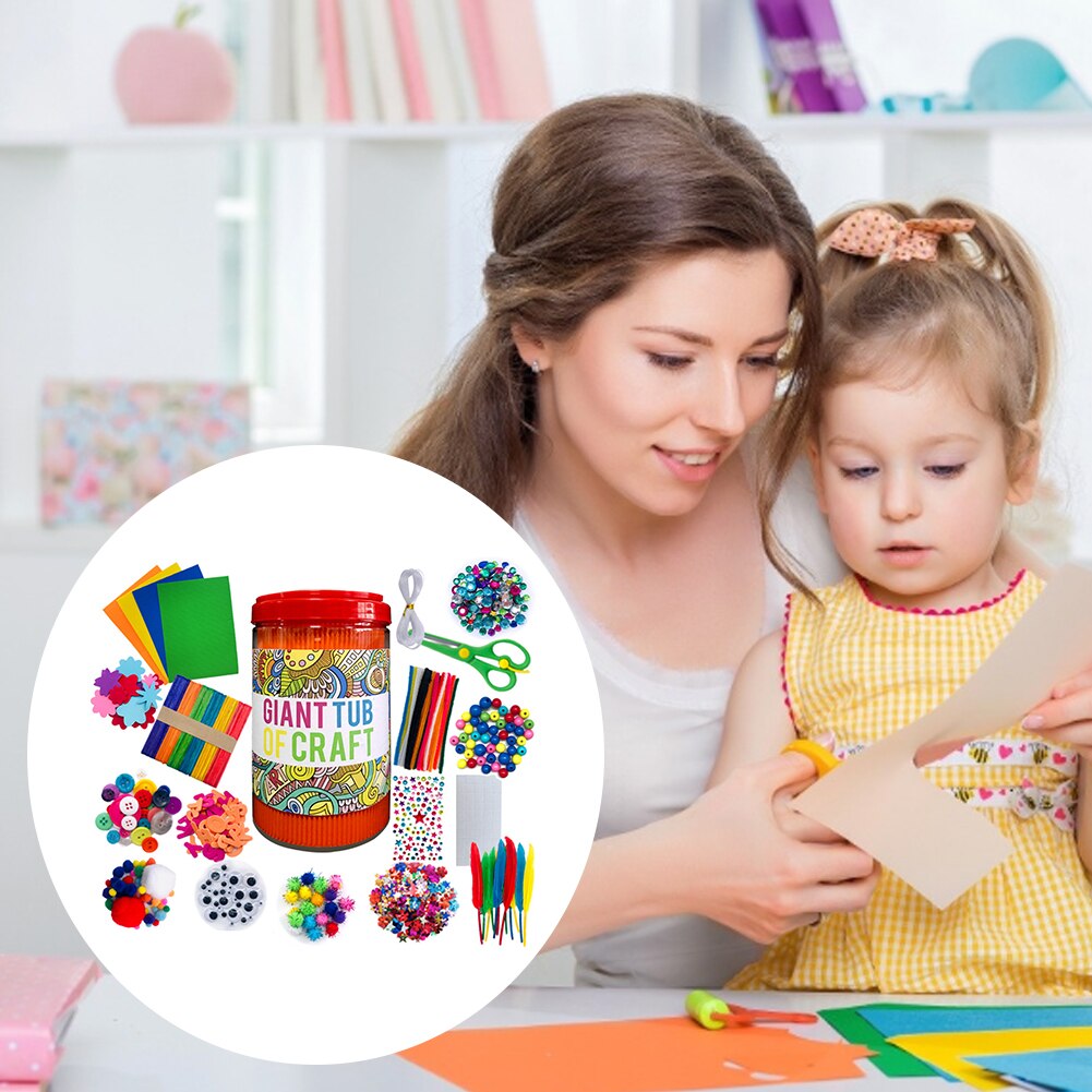 Mega Arts And Crafts Supplies DIY Pipe Cleaners Craft Art Supply Jar Kit DIY Handmade Material Package Material Combination: Default Title