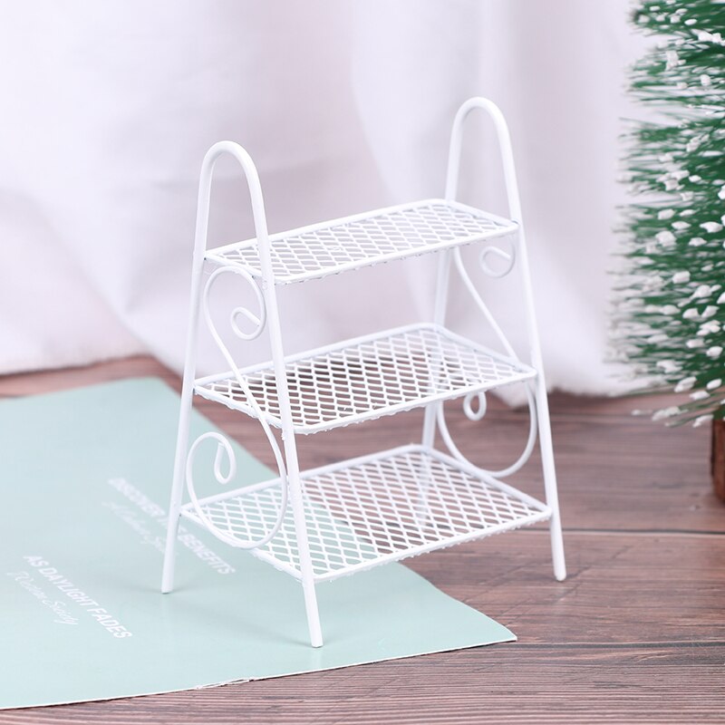 1Pc 1:12 Casa Delle Bambole di Plastica di Legno Scaffale di Metallo Basamento di Fiore Mini Mobili Casa di Bambola di Simulazione Modello di Accessori Per Mobili: 15