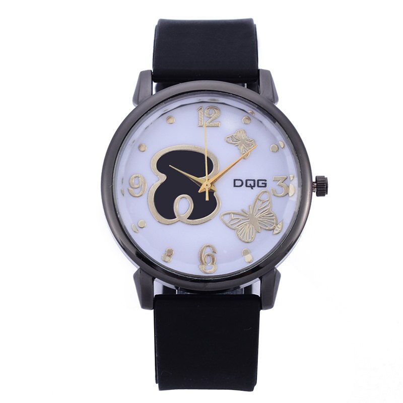 Dameshorloge kleine beer luxe merk dqg quartzhorloge dames casual siliconen dresshorloges: 1