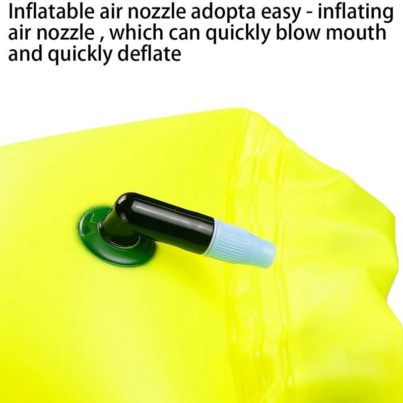 Zwemmen Boei Waterdichte Opblaasbare Dry Bag Zwemmen Veiligheid Vlotter Voor Water Sport, Kajakkers En Snorkelers Zeer Zichtbaar Float