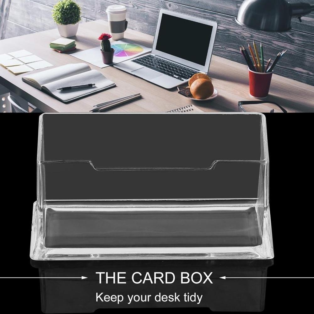 Desk Clear Acrylic Business Card Display Stand Plastic Transparent Desktop Business Card Holder Office Supplies