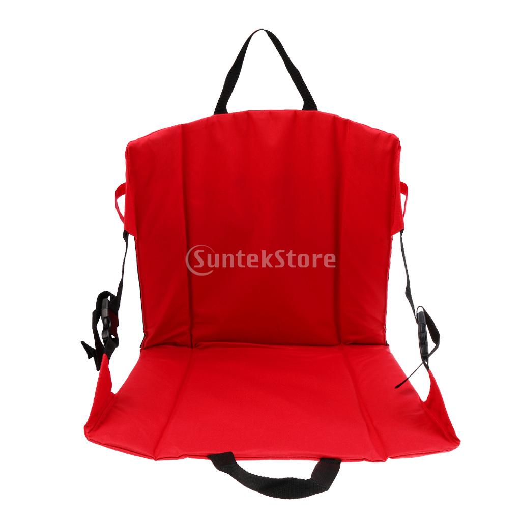 Folding Portable Padded Moisture-proof Chair Seat Cushion Back Support Pad for Stadium Bleacher Football Sports Camping Picnic: Red