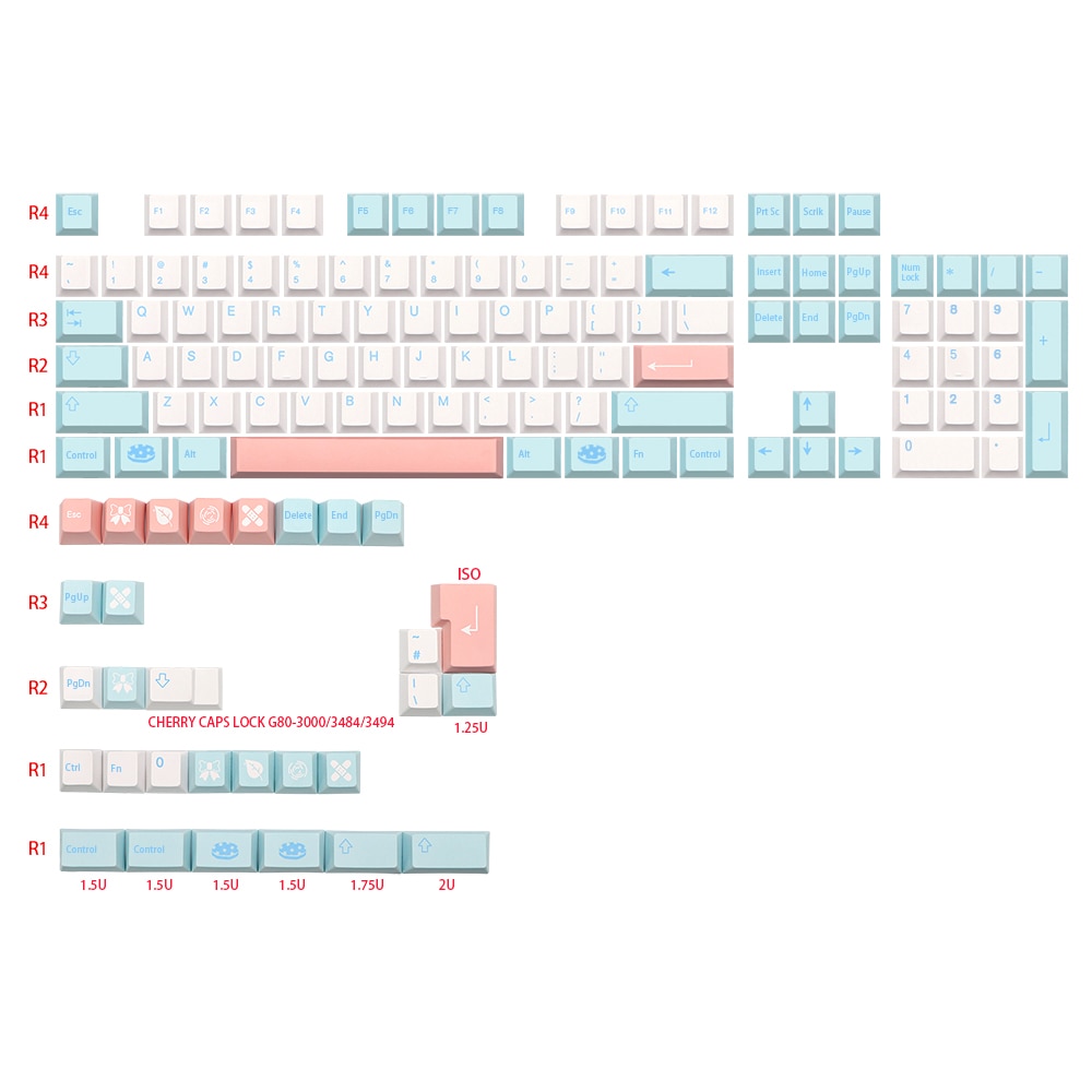 GMK-KEY Noel Dye Subb Keycaps Pbt Cherry Profiel Duits Frans Italiaans Spanje Uk Iso Key Caps Voor Tkl GK61 96 gmmk Mx Toetsenbord