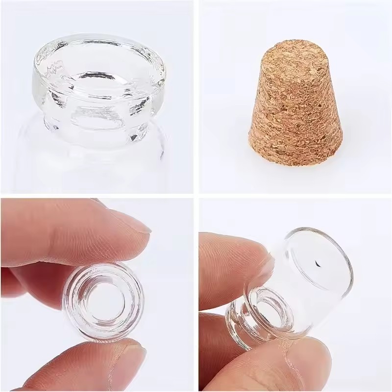 Botellas de vidrio pequeñas con corcho, Mini viales de vidrio, botellas de deseos vacías transparentes, recuerdos de decoración del hogar para de boda y cumpleaños