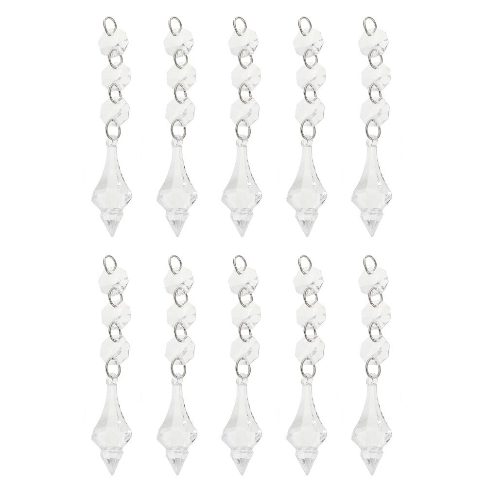 20Pcs Kroonluchter Gems Opknoping Clear Ornamenten Kristallen Druppels Venster Diy Onderdelen