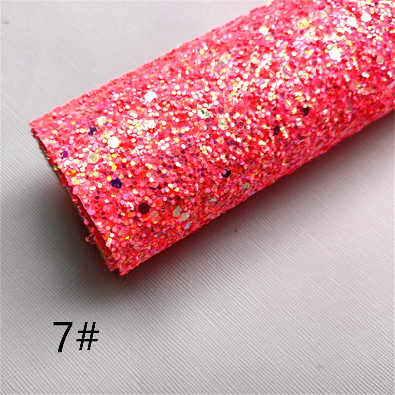 20*33cm A4 sheet shiny solid colors chunky glitter sheet for bow and bag