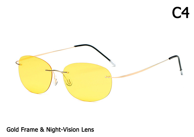 JackJad Männer Fahren Ultraleichte Titan Polarisierte Sonnenbrille Randlose Oval Rahmen Sonnenbrille Oculos De Sol: 4