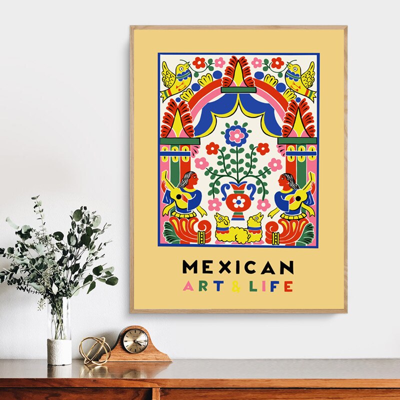 Mexicaanse Kunst En Leven Tentoonstelling Poster Mexico 1938 Magazine Cover Art Schilderen Retro Poster Kraftpapier