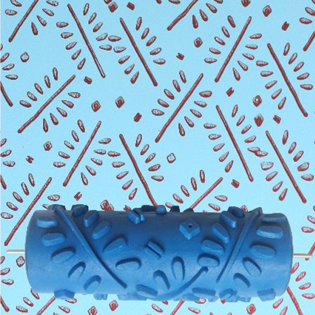 5'' Rubber Embossed Flower Pattern DIY Paint Roller Sleeve Decorative Texture Roller for Wall Painting Machine: Dark Khaki